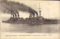 CPA Bateau de guerre Edgar Quinet Croiseur de 1ere classe