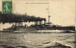 CPA Bateau de guerre Le cuirasse d'escadre Edgar Quinet