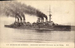 CPA Bateau de guerre Edgar Quinet Croiseur de 1er rang