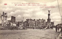 CPA Militaria Reims Place d'Erlon Fontaine Sube 