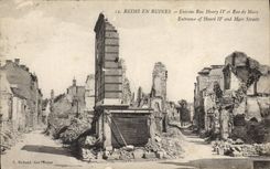 CPA Militaria Reims Entrees Rue Henry IV et Rue de Mars