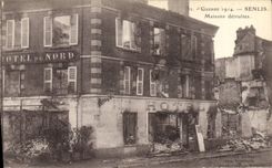 CPA Militaria Senlis Maisons detruites Hotel du Nord