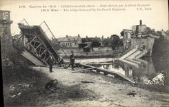 CPA Militaria Choisy au Bas Pont detruit par le Genie Francais 
