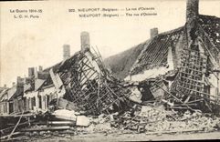 CPA Militaria Nieuport La rue d'Ostende