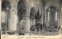 CPA Militaria Soissons Interieur de l'eglise Saint Vaast