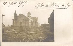 CARTE PHOTO Eglise de Plessier de Roye 1919 Militaria 