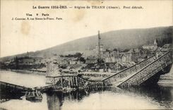 CPA Militaria Region de Thann Pont detruit