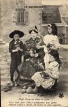 CPA Folklore Bourbonnais Pour la fete de Papa Enfants