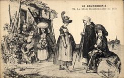 CPA Folklore Bourbonnais La mode Bourbonnaise en 1830