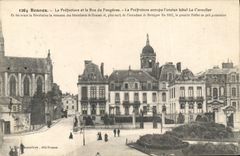 CPA Rennes La Prefecture et la rue de Fougeres Hotel La Cornulier