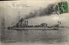 CPA Bateau de Guerre Fantassin Contre torpilleur