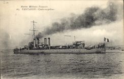 CPA Bateau de Guerre Fantassin Contre torpilleur