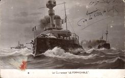 CPA Bateau de Guerre Le cuirasse Le Formidable