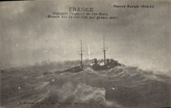 CPA Bateau de Guerre France Cuirasse Francais de 1er rang Branle bas de combat par grosse mer