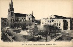 CPA Palais de Justice Eglise St Jacques Pau