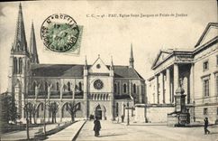 CPA Pau Eglise Saint Jacques et Palais de Justice 