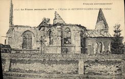 CPA Militaria L'eglise de Rethonvillers en ruines