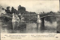 CPA Militaria Pont detruit par les Allemands a la Ferte sous Jouarre pour ralentir l'avance des Angl