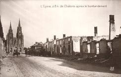 CPA Militaria L'Epine a 8 k de Chalons apres le bombardement