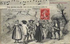 CPA Folklore La Bourree d'Auvergne 