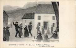 CPA Folklore Auvergne Un jour de fete au village 