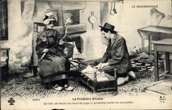 CPA Folklore Le Bourbonnais La premiere risette 
