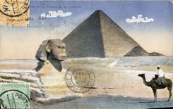 CPA CARTE MAXIMUM Egypte Egypt Sphinx Pyramide de Cheops 