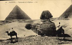 CPA Egypte Egypt Pyramide et le Sphinx 