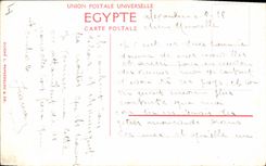 CPA Egypte Egypt Le Caire Palmiers et chameau aux Pyramides 