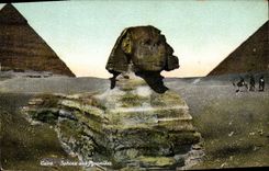 CPA Egypte Egypt Cairo Sphinx and Pyramids 
