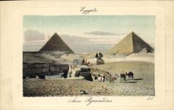 CPA Egypte Egypt Aux Pyramides 