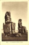 CPA Egypte Egypt Les colosses de Mennon a Thebes 