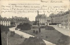 CPA Rennes Le square de la Motte et le Prefecture 