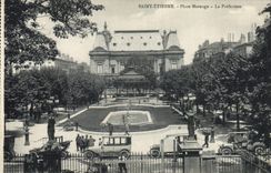 CPA Prefecture Saint Etienne Place Marengo Automobile