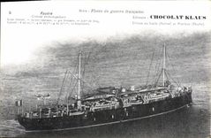 CPA Bateau de guerre Foudre Croiseur porte torpilleurs Chocolat Klaus
