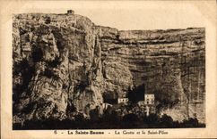 CPA Grotte Grottes La Sainte Baume La grotte et le Saint Pilon