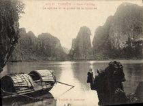 CPA Grotte Grottes Indochine Tonkin Baie d'Along Le sphinx et la grotte de la surprise