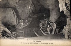 CPA Grotte Grottes de Betharram Debarcadere du lac