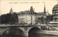 CPA Paris Le Pont ST Michel et le Palais de Justice 1316 