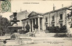 CPA Privas Le Palais de Justice et la Fontaine L'ardeche pittoresque 