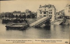 CPA Militaria Le pont de fer de Lagny Thorigny detruit par le genie francais 