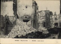 CPA Militaria Reims Rue de Lille 