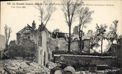 CPA Militaria Vue de l'eglise de Souain totalement detruite