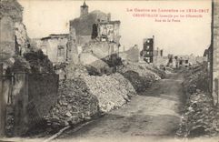CPA Militaria Gerbeviller incendie par les Allemands Rue de la Poste 