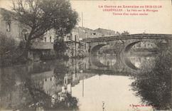 CPA Militaria Gerbeviller Le pont sur la Mortagne 