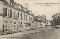 CPA Militaria Compiegne Bombardement Rue Joseph Leprince
