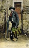 CPA Folklore Le Cabas Type du paysan revenant du marche