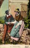 CPA Folklore Declaration d'amour Auvergne