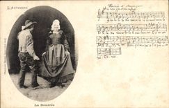 CPA Folklore Auvergne La bourree