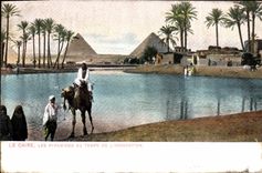 CPA Egypt Egypte Le Caire Les pyramides au temps de l'inondation